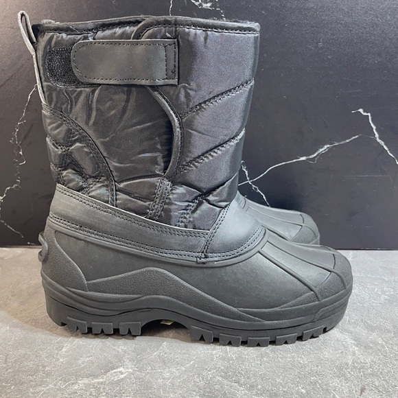 Polar Boot Pull on Nylon Snow Boots Black Size 5m - Picture 5 of 7